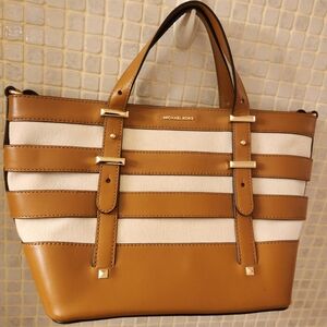 Michael Kors Canvas and Leather Top Handle Cross Body Bag. Excellent Condition.